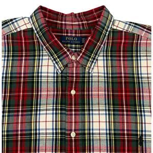 Polo Ralph Lauren Shirt Mens 4XLT Red Green Plaid Cotton Button Down NWT